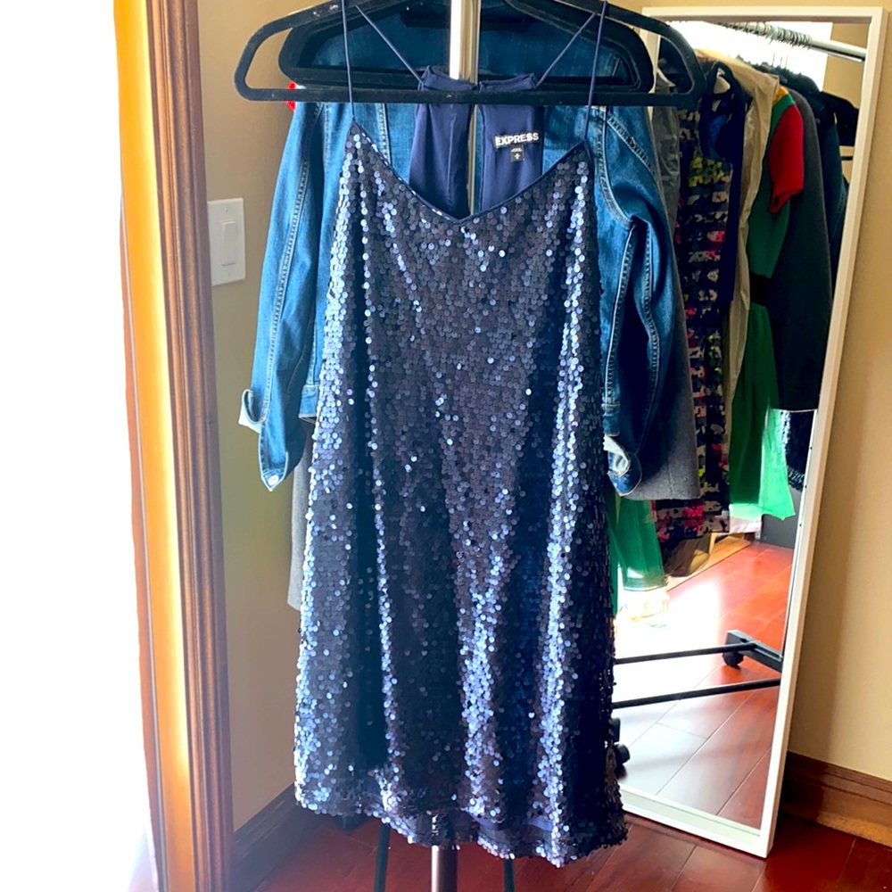EXPRESS Blue Sequin Dress